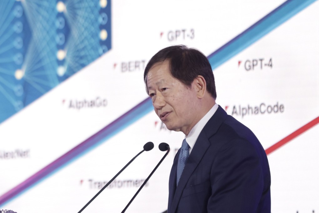 Taiwan Semiconductor Manufacturing Company chairman Mark Liu speaks during Semicon Taiwan 2023. Photo: EPA-EFE