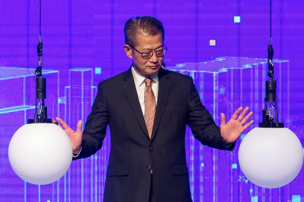 Financial Secretary Paul Chan Mo-po at Aviation Day 2023 at the AsiaWorld-Expo, Chek Lap Kok, on August 2. Photo: Yik Yeung-man