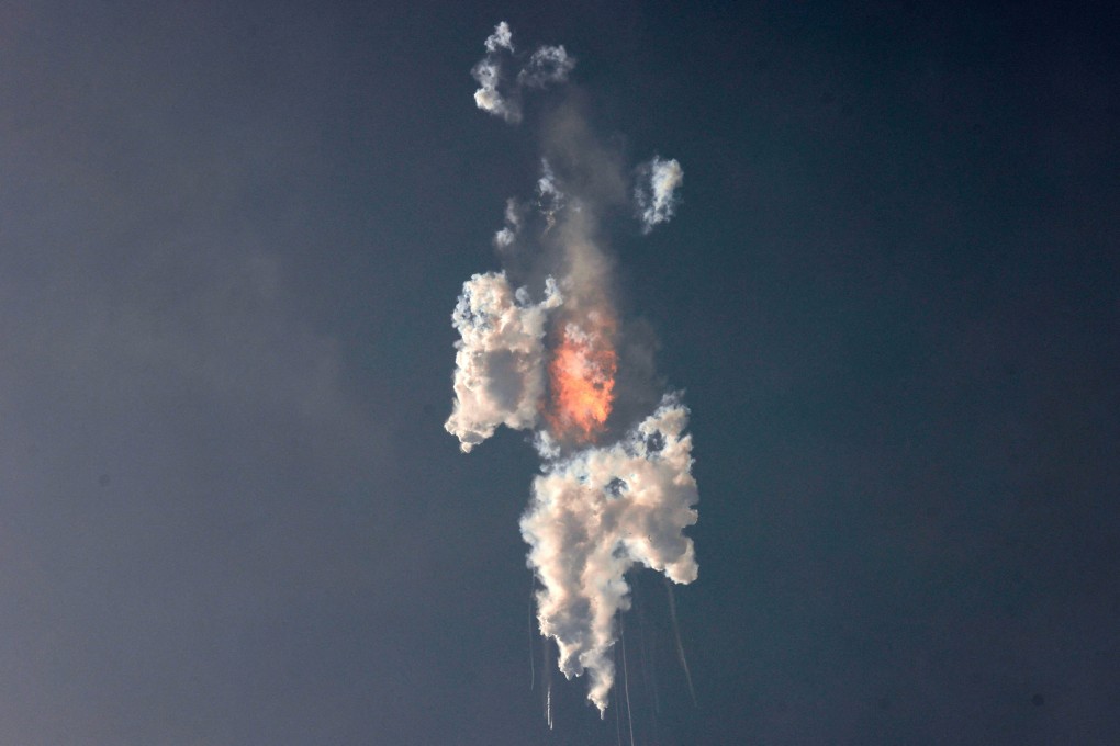 SpaceX’s next-generation Starship spacecraft explodes after its launch in Boca Chica, near Brownsville, Texas, in April. Photo: Reuters