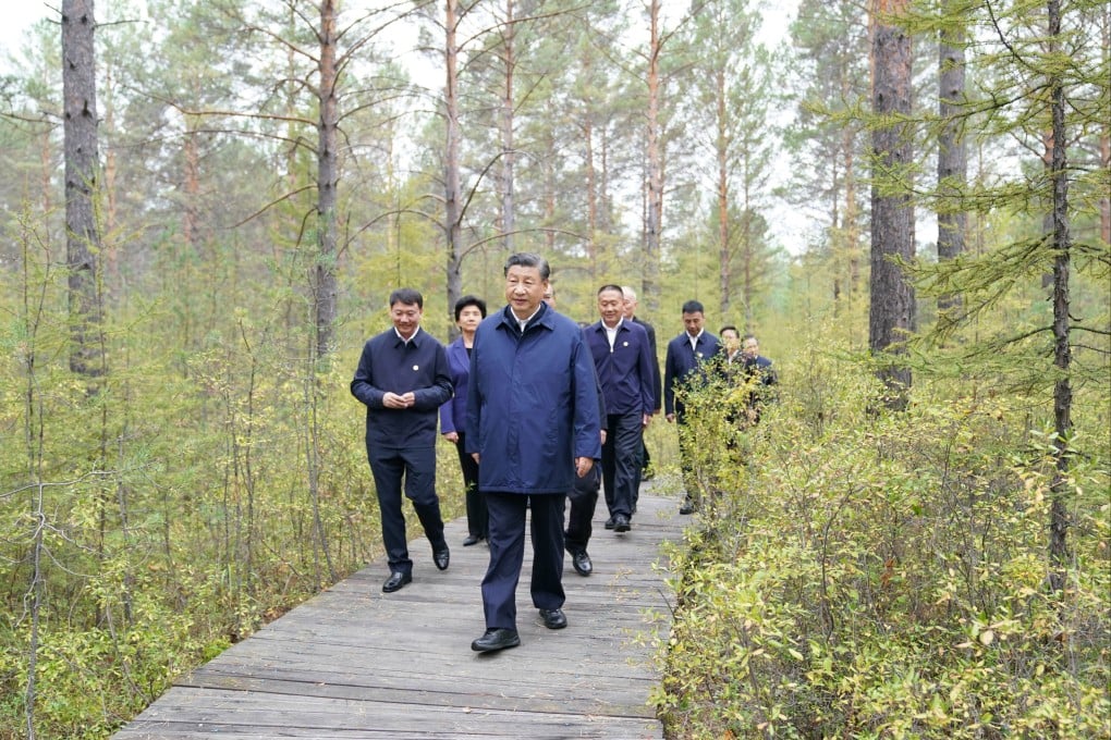 Xi Jinping pictured on a visit to a forest farm in China’s far north during his recent visit to Heilongjiang province. Photo: Xinhua