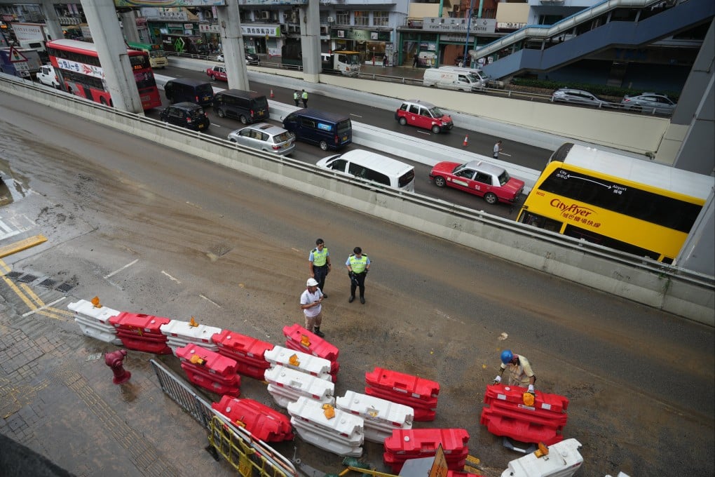Commuters on Monday faced flooded roads once again, after a record-breaking downpour last week. Photo: Sam Tsang