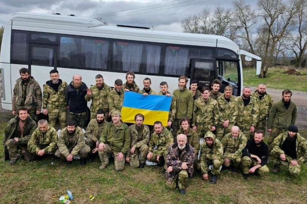 Ukrainian prisoners of war after a prisoner swap in April. A UN report on Sunday found that Ukrainian prisoners and civilians have been subjected to torture by Russian authorities. Photo: Coordination Headquarters for the Treatment of Prisoners of War / Handout via Reuters