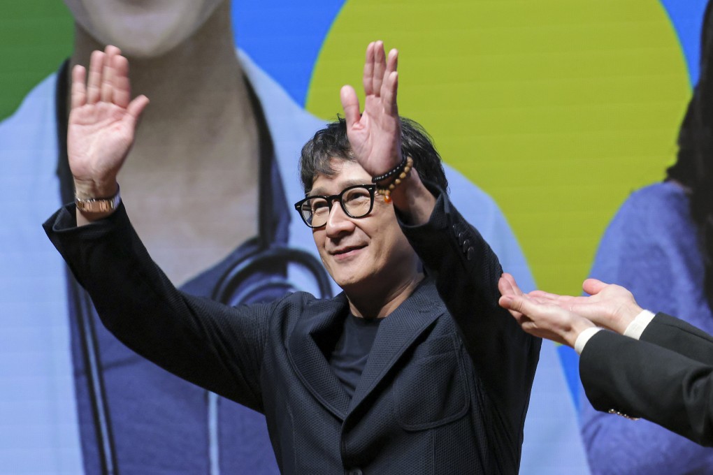 Ke Huy Quan speaks at a philantropy forum in Hong Kong, his first public appearance in the city since he won a coveted Oscar in March. Photo: Jelly Tse