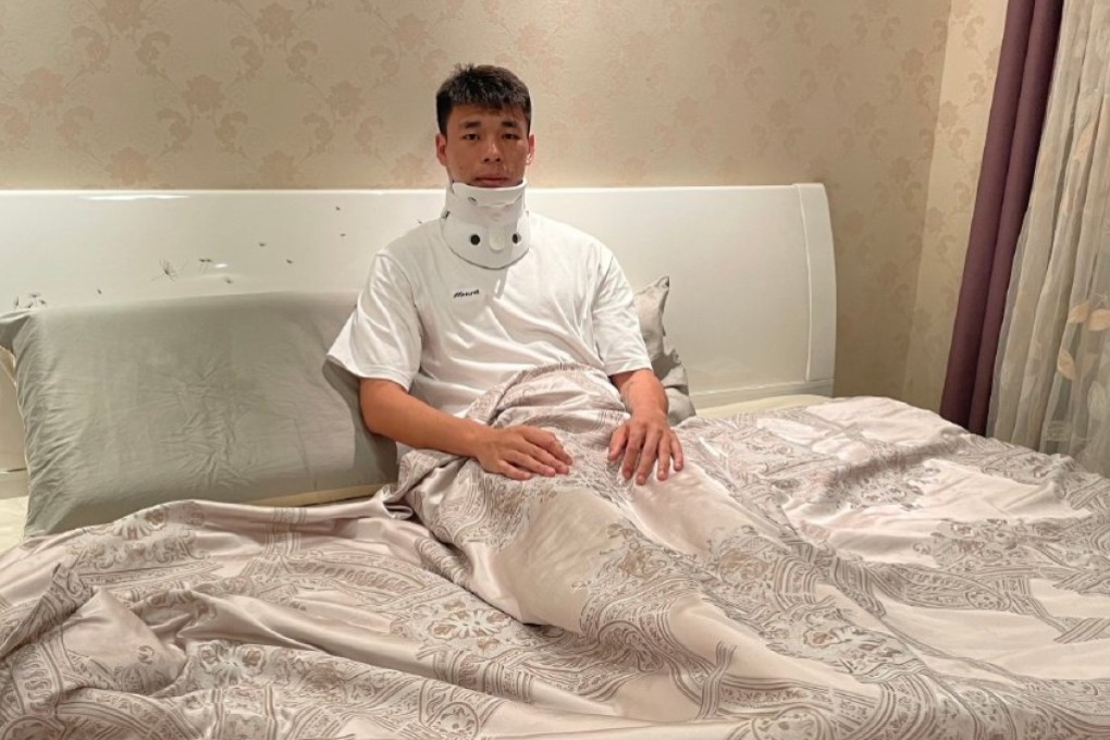 Shanghai Port defender Li Shuai in hospital after being knocked unconscious in a clash of heads during China’s game against Malaysia. Photo: Weibo/Shanghai Port