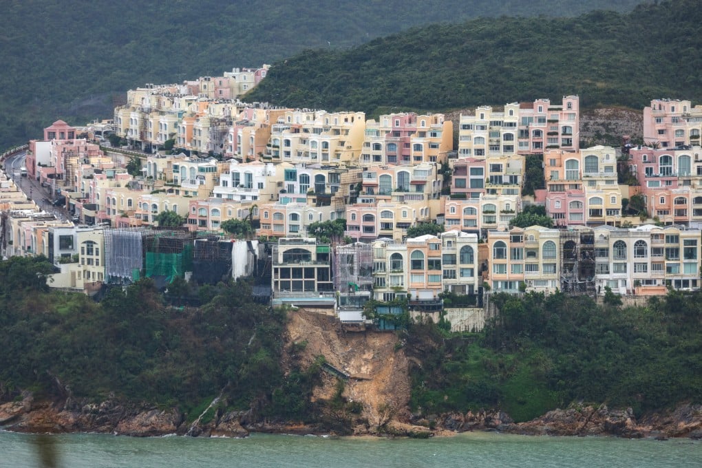 The landslide aftermath beneath houses at Redhill Peninsula in Tai Tam. Photo: Yik Yeung-man