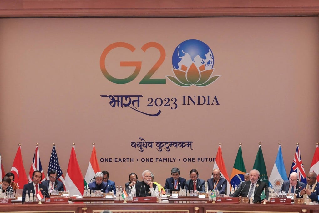 India’s Prime Minister Narendra Modi (C) along with world leaders attends the closing session of the G20 Leaders’ Summit on September 10, 2023. Photo: AFP