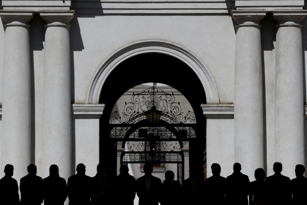 Chile’s President Gabriel Boric and invited guests at La Moneda presidential palace to mark the 50th anniversary of the coup. Photo: Reuters