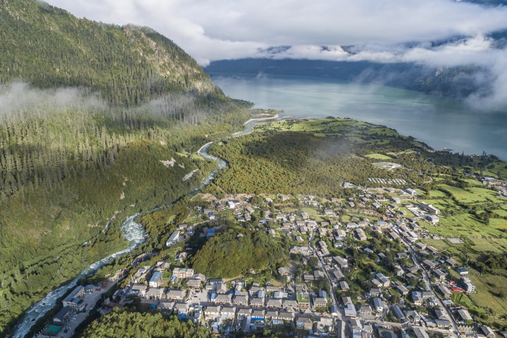 A village in a county under the city of Nyingchi in the Tibet autonomous region. The Qinghai-Tibet plateau accounts for up to 16 per cent of China’s total carbon sink, ecology experts have said. Photo: Xinhua