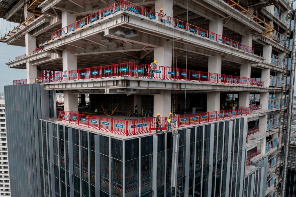 A construction site in Shanghai in August. China’s property slump has weighed on the country’s economy. Photo: EPA-EFE