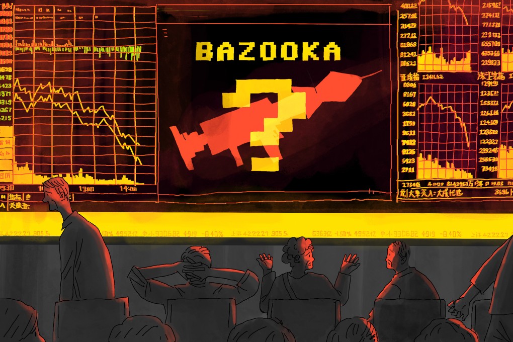 Sentiment has been shaky as top policymakers refrained from launching a policy ‘bazooka’ to kick-start growth. Illustration: Brian Wang