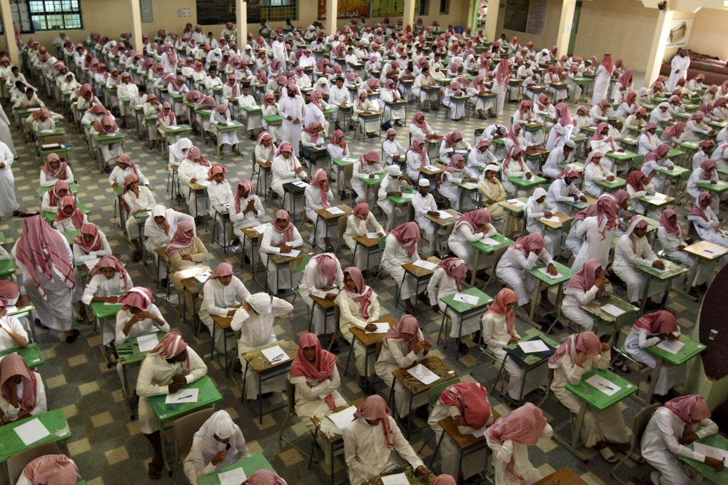 Secondary school students take an exam in Riyadh. Saudi Arabia is the first Middle Eastern nation to make Mandarin a mandatory subject. Photo: Reuters
