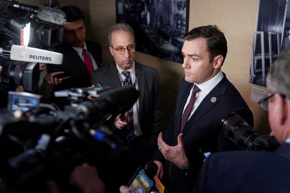 Republican congressman Mike Gallagher of Wisconsin speaks to reporters in the US Capitol in Washington in January. Photo: Reuters.