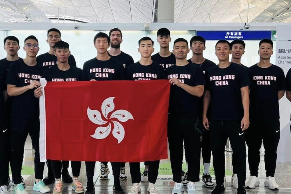 The Hong Kong men’s national basketball team before heading to Brisbane for training in June 2023. Photo: Handout