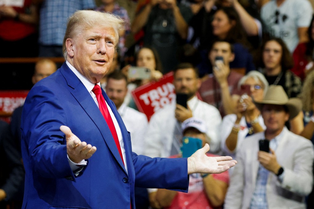 Donald Trump speaking at a Republican Party rally in Rapid City, South Dakota. File photo: Reuters