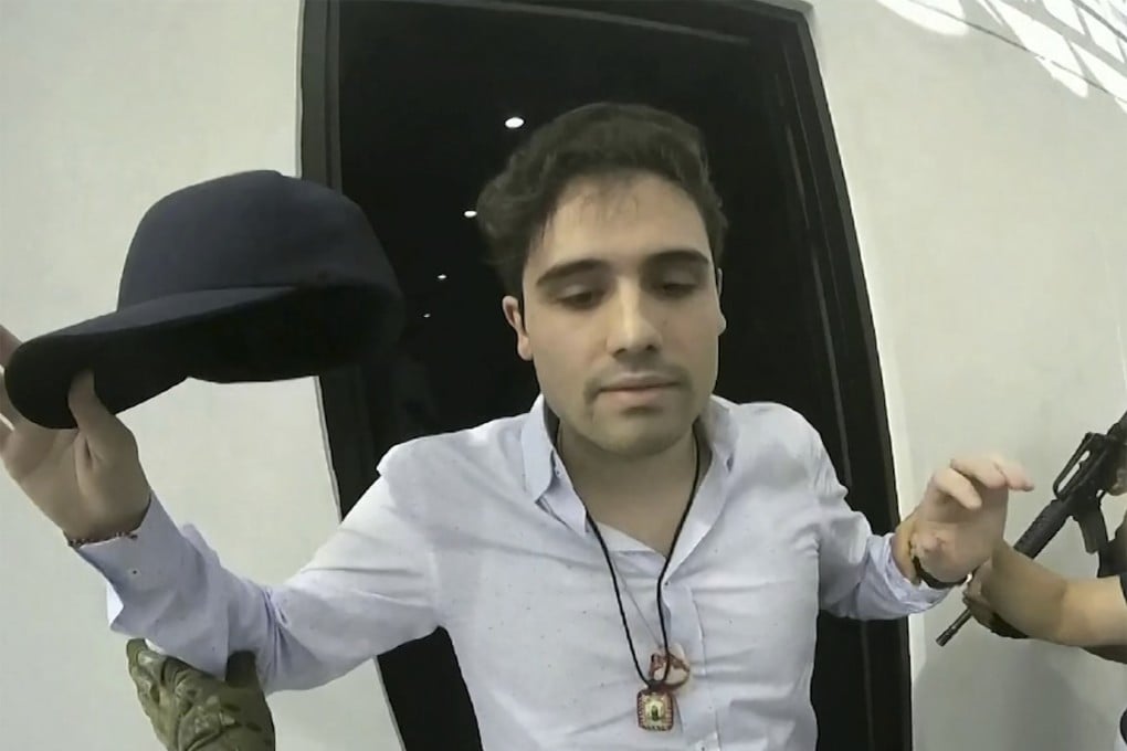 A screen grab from video, provided by the Mexican government, shows Ovidio Guzman being detained in Culiacan, Mexico in 2019. Guzman pleaded not guilty to US fentanyl trafficking charges on Monday. Photo: CEPROPIE via AP