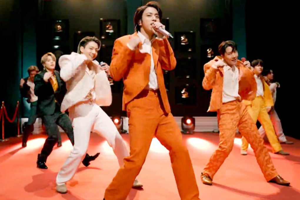 BTS perform onstage during the 63rd Annual Grammy Awards broadcast in 2021. Photo: Getty Images