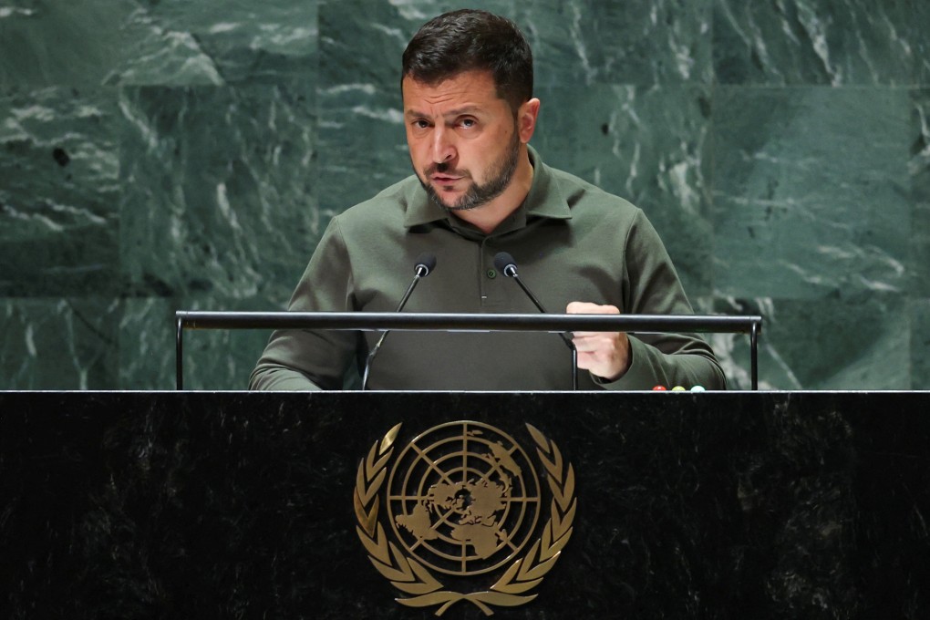 Ukraine’s President Volodymyr Zelensky tried to shore up support during his UN address. Photo: Reuters