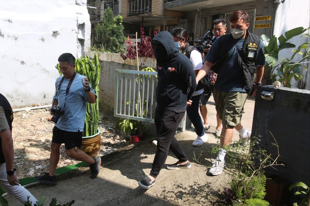 Sing Yuk-man, 48, was detained on suspicion of drug trafficking, as well as possessing a dangerous narcotic and, and equipment fit for the smoking of the substance. Photo: Handout