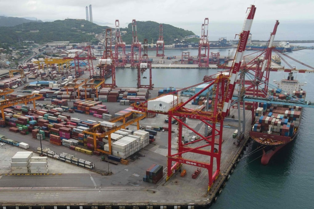 Exports from Taiwan are loaded onto container ships at the Port of Keelung (pictured). Photo: AFP