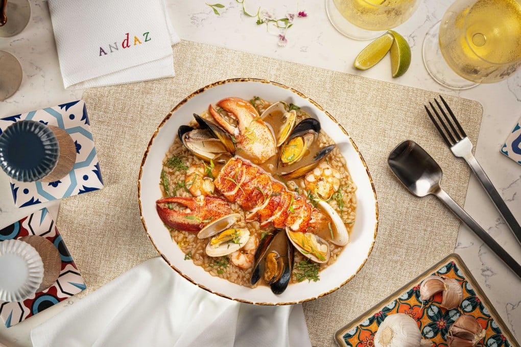 Portuguese seafood rice with clams, mussels, prawns and Boston lobster at Andaz Kitchen in Macau. Photos: Handout