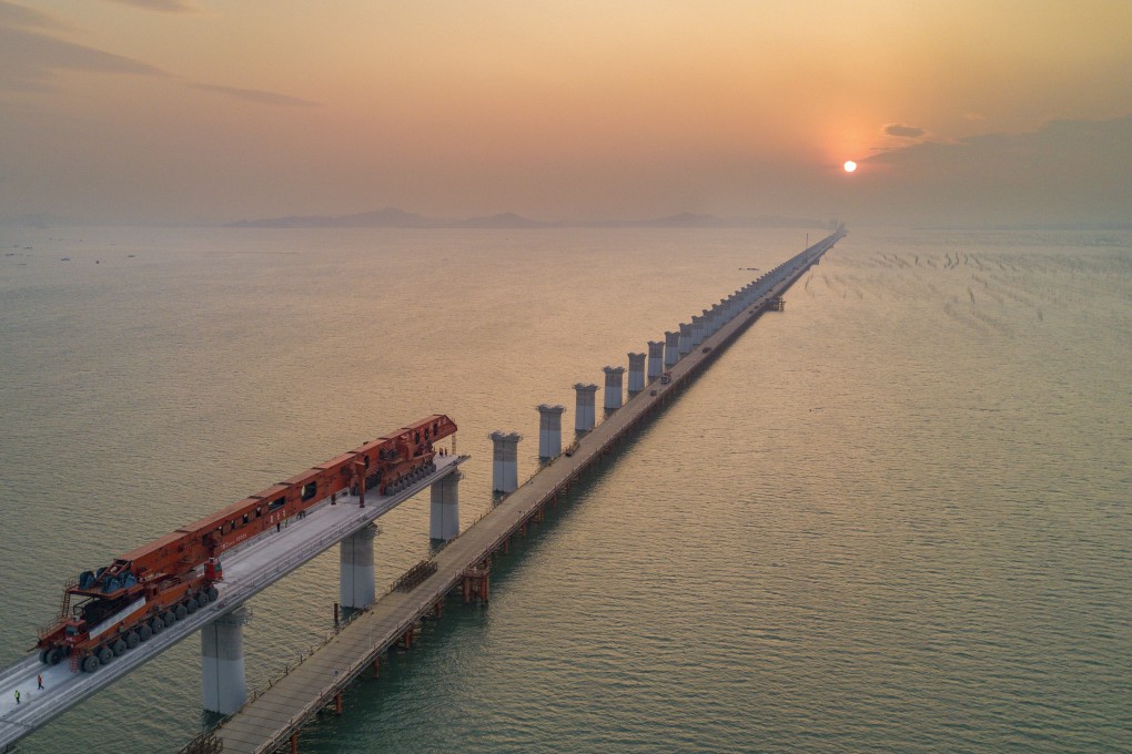 Work on rail bridge in Fujian, the mainland province closest to Taiwan. Photo: Xinhua