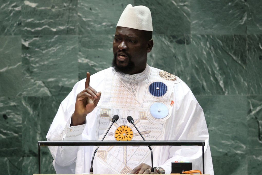 The head of Guinea’s junta Colonel Mamady Doumbouya defended the use of military intervention in politics. Photo: Reuters