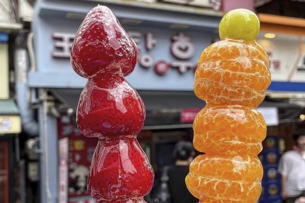 Chinese candied fruit - “tanghulu” - is trending in South Korea. We ask how the centuries-old snack became popular with millennials and members of Gen Z, and whether this food craze is here to stay. Photo: Instagram/@eat_time_food