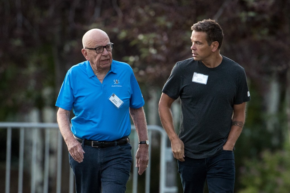 Rupert Murdoch and Lachlan Murdoch in 2017. File photo: AFP