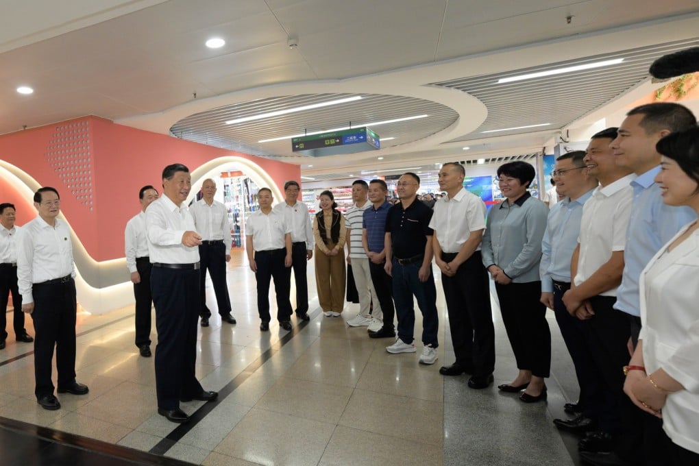 President Xi Jinping visits Yiwu International Trade City, the world’s biggest wholesale market for small manufactured goods, in Zhejiang province on Wednesday. Photo: Xinhua