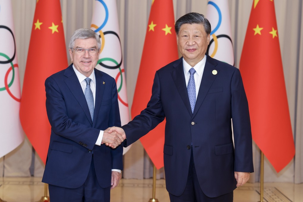 Chinese President Xi Jinping meets with International Olympic Committee chief Thomas Bach in Hangzhou. Photo: Xinhua