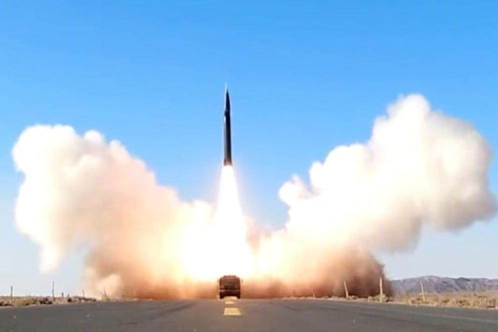 Undated footage of the launch of China’s DF-17 hypersonic ballistic missile is broadcast on China’s CCTV. The weapon is crucial in China’s strategy to counter perceived threats in the East and South China seas. Photo: CCTV