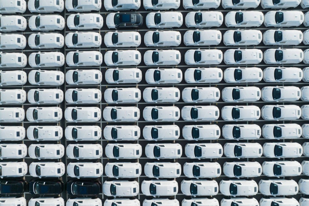 Zeekr electric vehicles bound for shipment to Europe wait at the Port of Taicang in Taicang, Jiangsu province, China, on August 24, 2023. Photo: Bloomberg