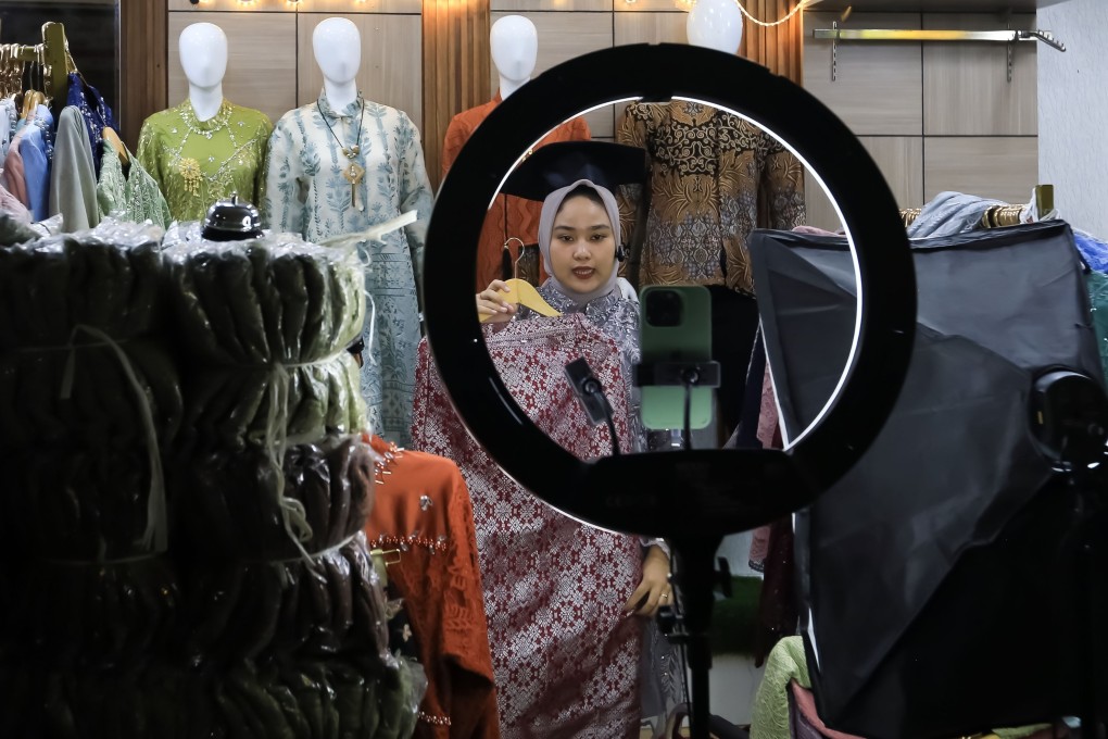 A woman in Jakarta livestreams a sale on TikTok. Photo: Shutterstock