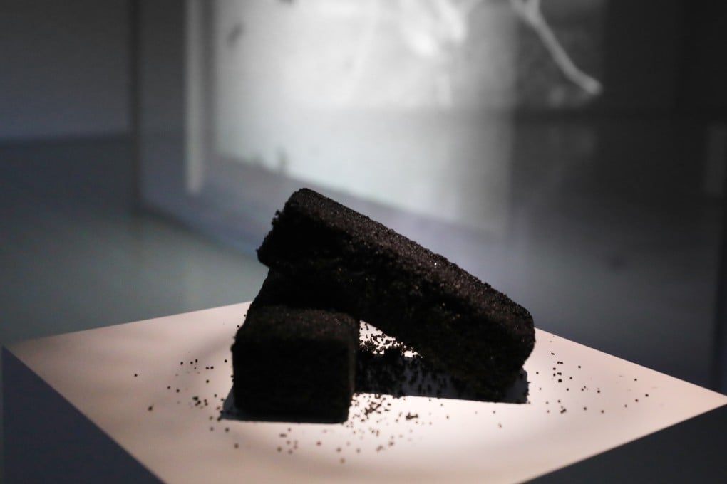 Leung Mee-ping’s “Underneath the Feet, is Ground” (2009), made of compressed ant corpses, is currently on show at an exhibition at Hong Kong’s Osage Gallery. Photo: Joel Lam via Osage Gallery