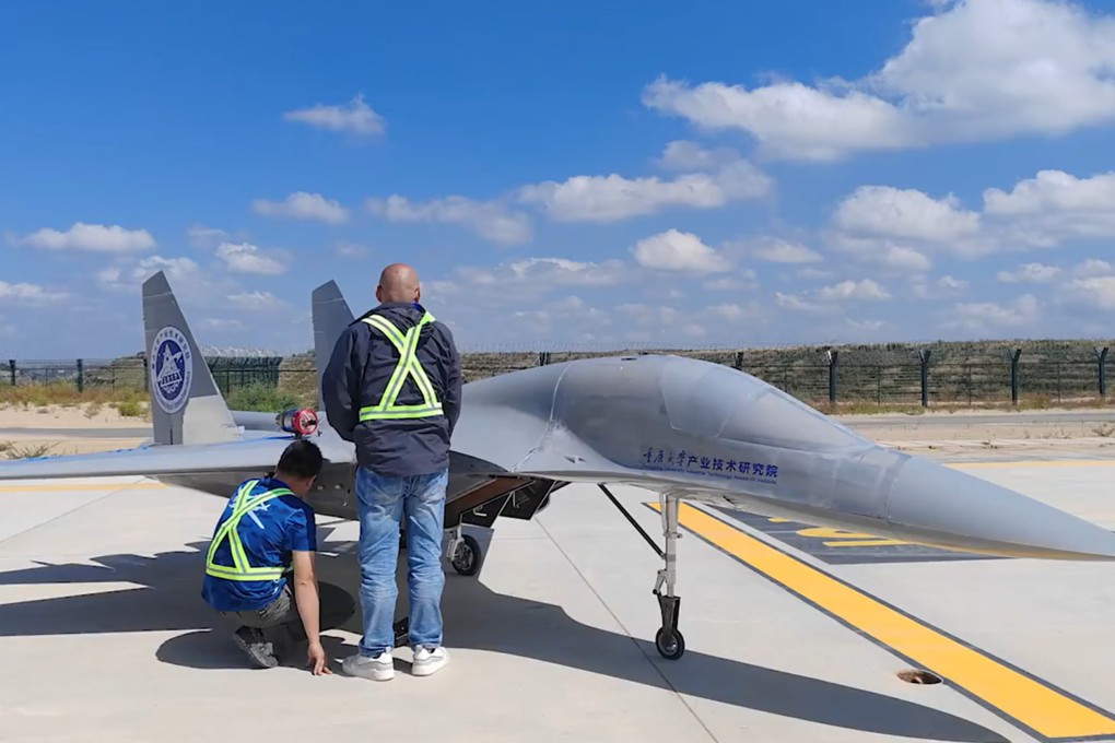 An image circulating online in China shows the drone before its maiden flight, powered by an engine that uses controlled explosions to generate shock waves for complete combustion of fuel and air. Photo: Bilibili
