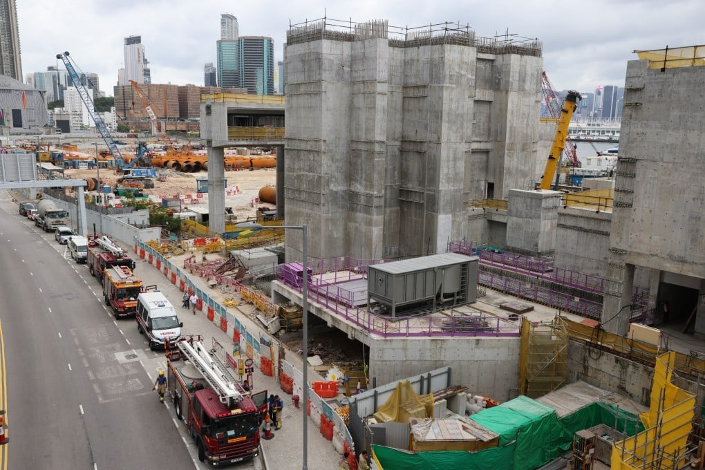The construction site in the West Kowloon Cultural District where two underground workers were found unconscious over the weekend. Photo: Yik Yeung-man