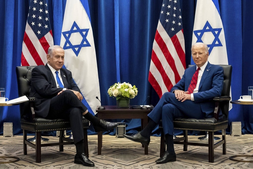 US President Joe Biden, right, and Israeli Prime Minister Benjamin Netanyahu on the sidelines of the UN General Assembly in New York on Wednesday. Photo: White House / Planet Pix via Zuma Press Wire/ d pa