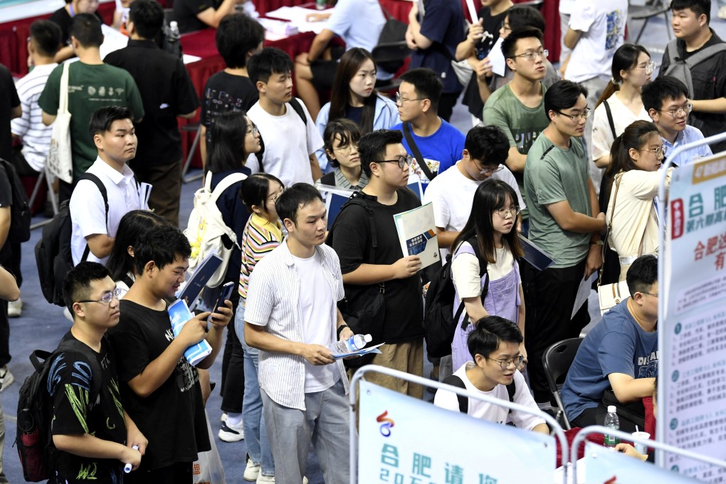 Young people attend a job fair for university graduates in Hefei, Anhui province, on September 4. Photo: Reuters