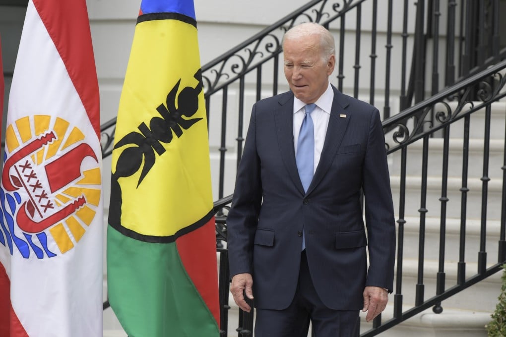 US President Joe Biden walks to join a photo opportunity with Pacific Islands Forum leaders at the White House on Monday. Photo: Photo: ZUMA Press Wire/dpa