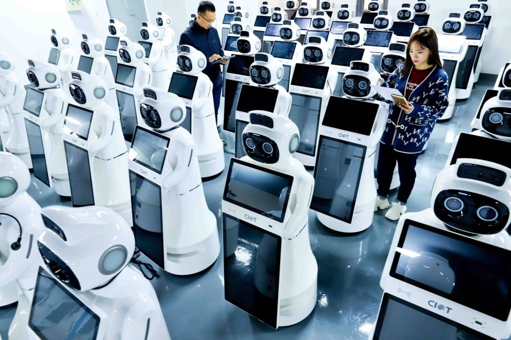 A Getty Images stock photo showing robots at a factory in China. Photo: VCG via Getty Images