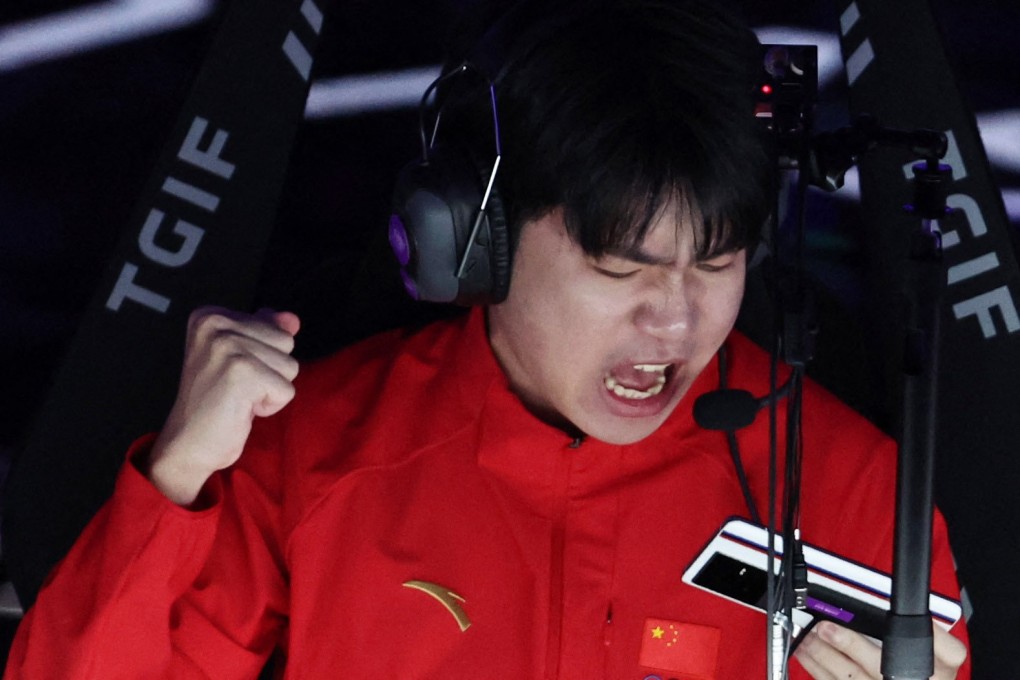 A player from China’s esports team playing Arena of Valor Asian Games Version during the finals at the Hangzhou Esports Centre on September 26. Photo: Reuters