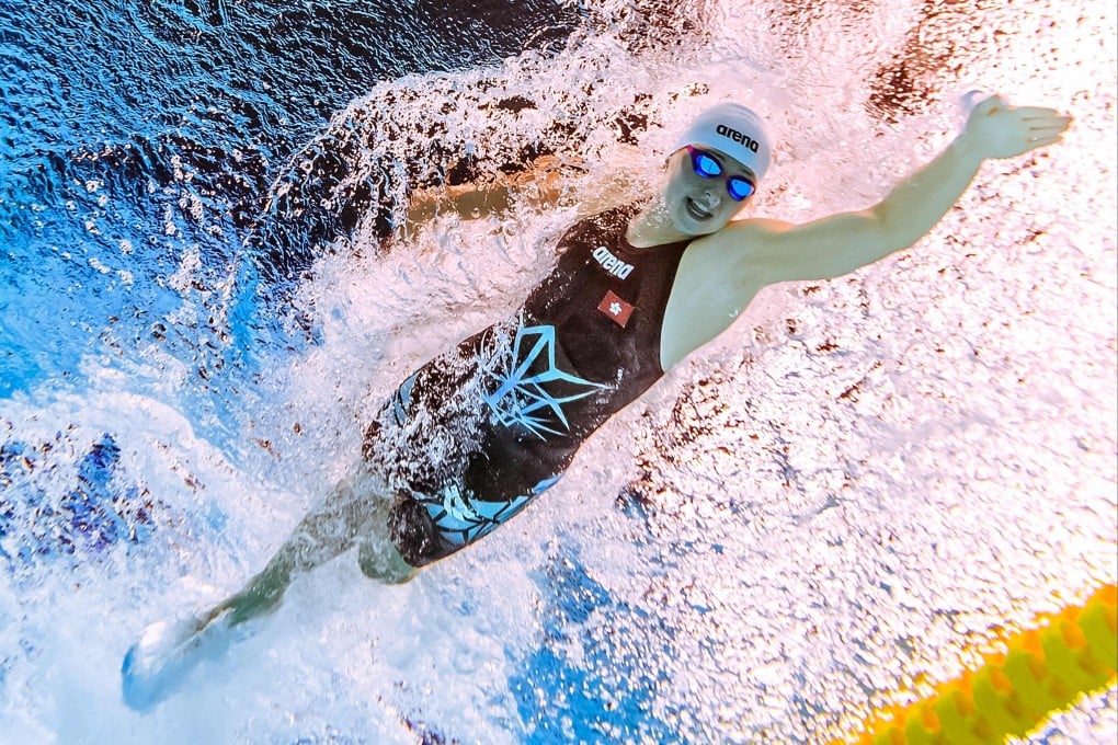 Hong Kong’s Siobhan Haughey competes in the heats of the women’s 50m freestyle at the Asian Games in Hangzhou. Photo: AFP