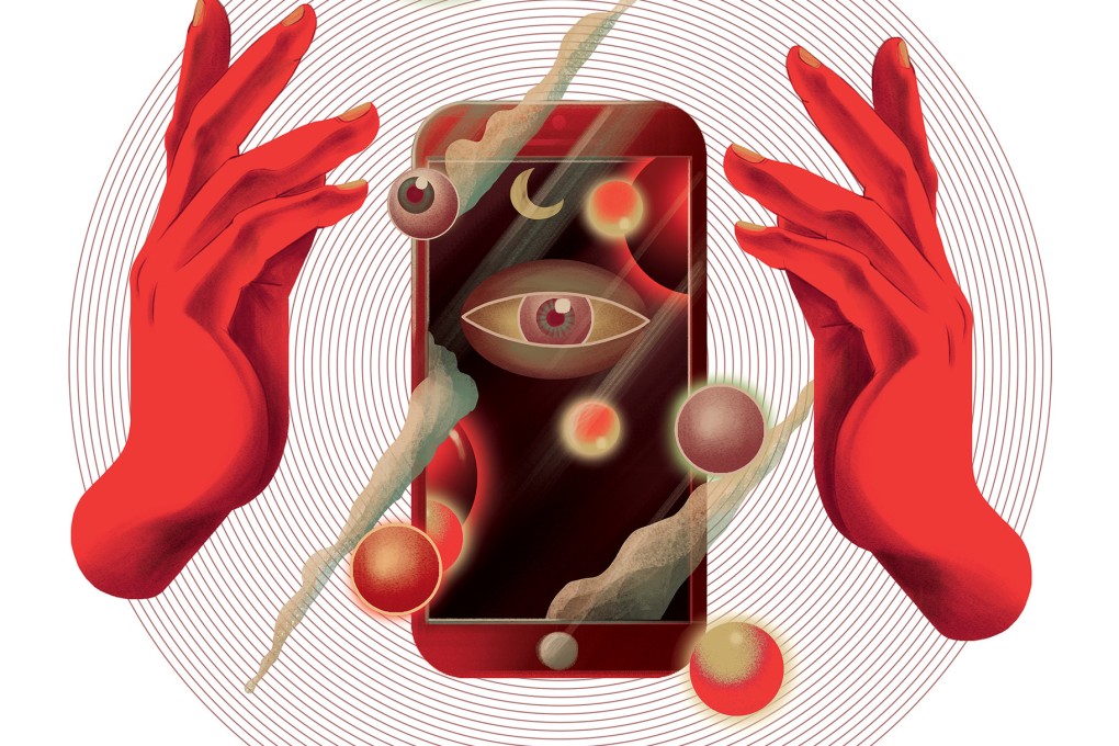 Apps such as Cece, where “psychics” sell their insights, are part of a huge online mysticism market in China. As Beijing cracks down, they are repositioning themselves as entertainment providers. Illustration: Victor Sanjinez Garcia