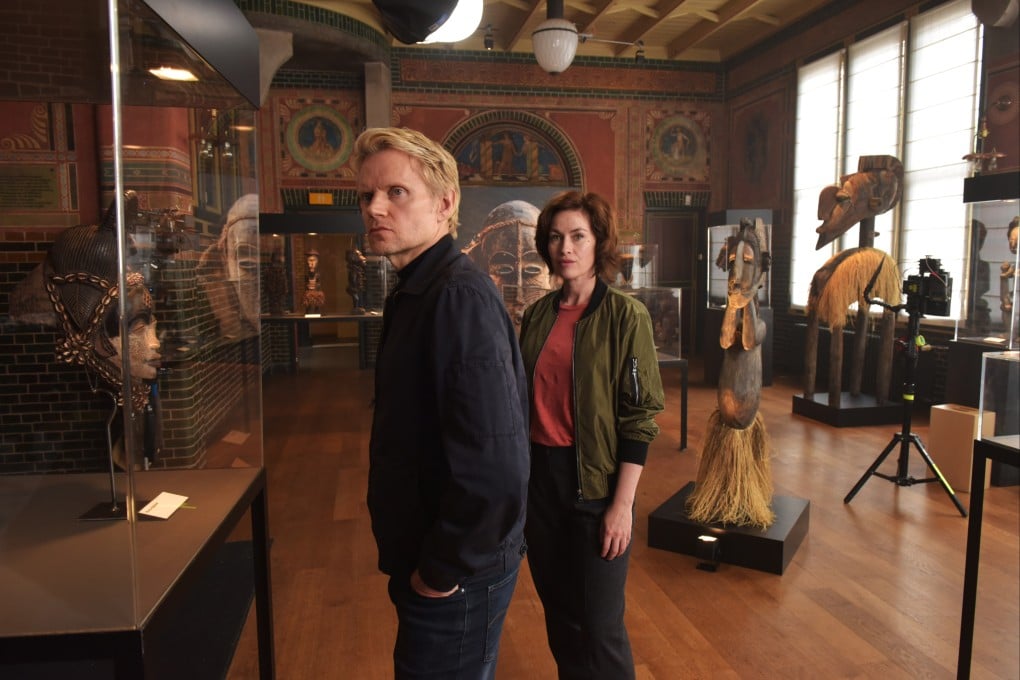 Maimie McCoy with Marc Warren (as “Piet” Van der Valk) in a still from “Van der Valk” on BBC First. Photo: All3Media