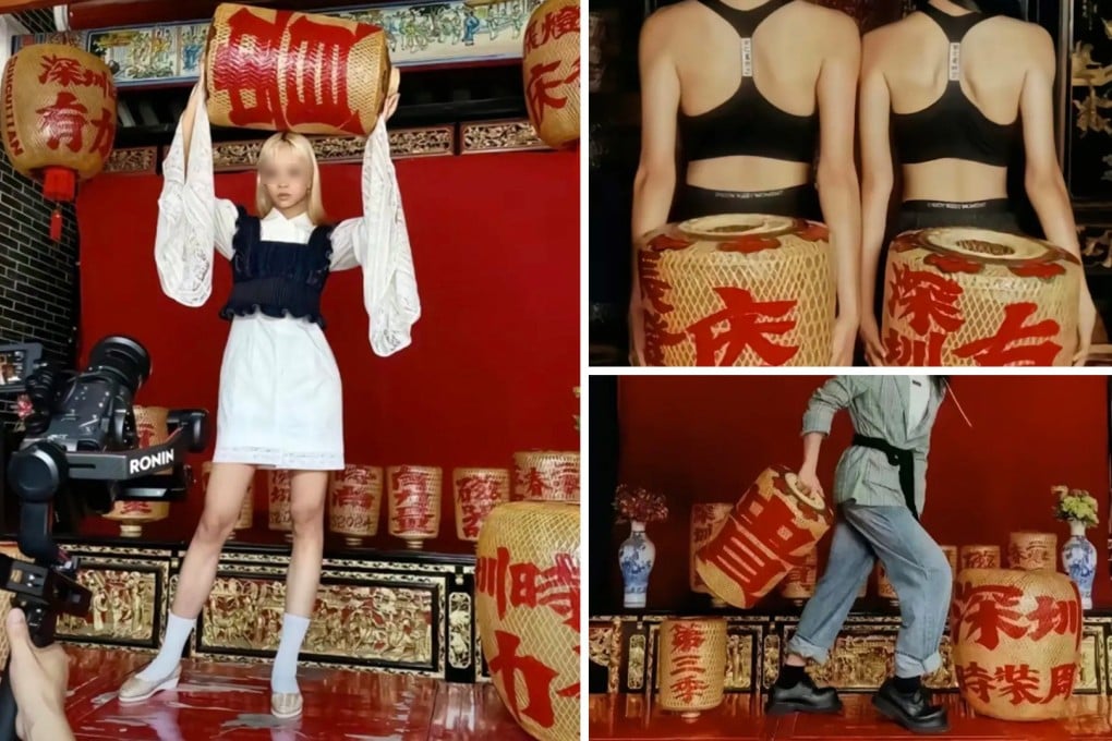 A wave of anger over cultural disrespect has hit mainland social media after a company in China staged a photo shoot inside an ancestral hall. Photo: SCMP composite/Douyin