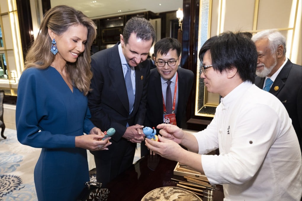 Syria’s first lady, Asma al-Assad, accompanies her husband on his first visit to China since the Syrian civil war started in 2011. Photo: EPA-EFE