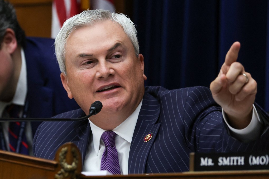 US House Oversight and Accountability Committee Chairman James Comer speaks during an impeachment inquiry hearing into US President Joe Biden in Washington on Thursday. Photo: Reuters
