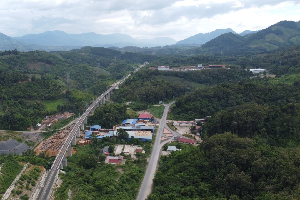 A view of the China-Laos Railway in Luang Prabang province in Laos, which a Chinese finance official cited recently as an example of Beijing’s effort to facilitate global supply chains. Photo: Aidan Jones
