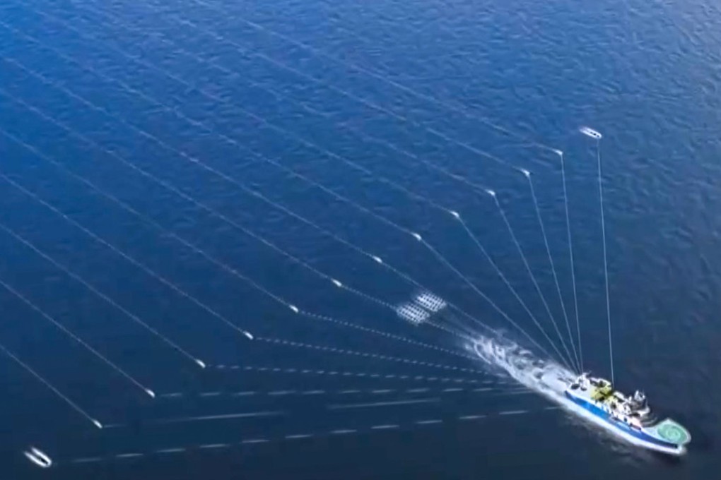 China’s geophysical exploration ship Haiyang Shiyou 720, or Offshore Oil 720, towed long cables to collect undersea data. Photo: Handout