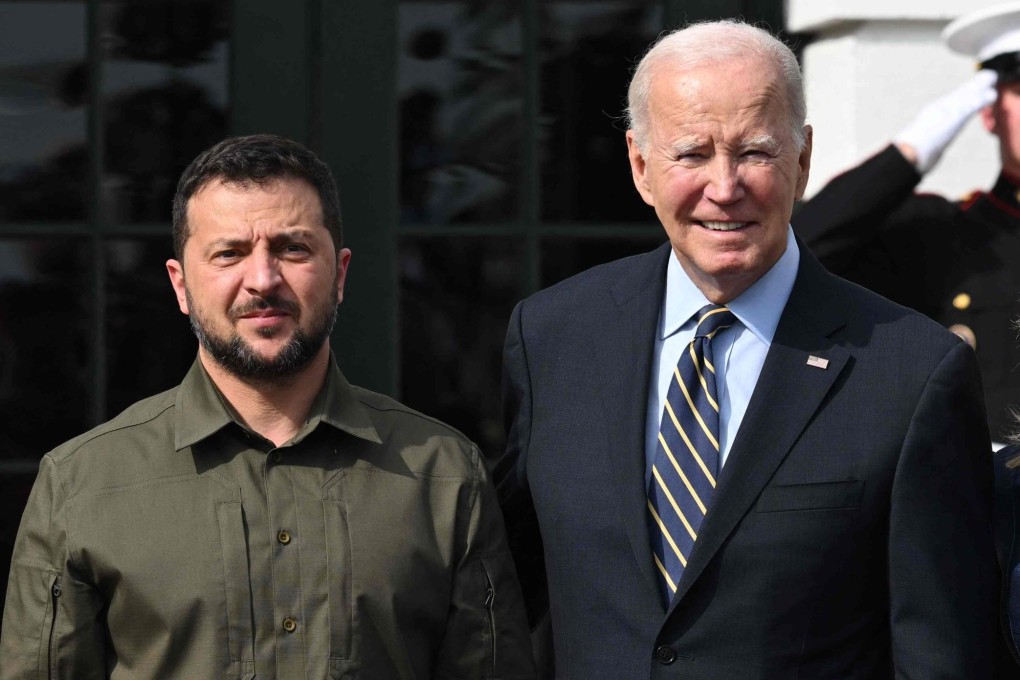 US President Joe Biden and Ukrainian President Volodymyr Zelensky at the White House in Washington on September 21. Photo: AFP